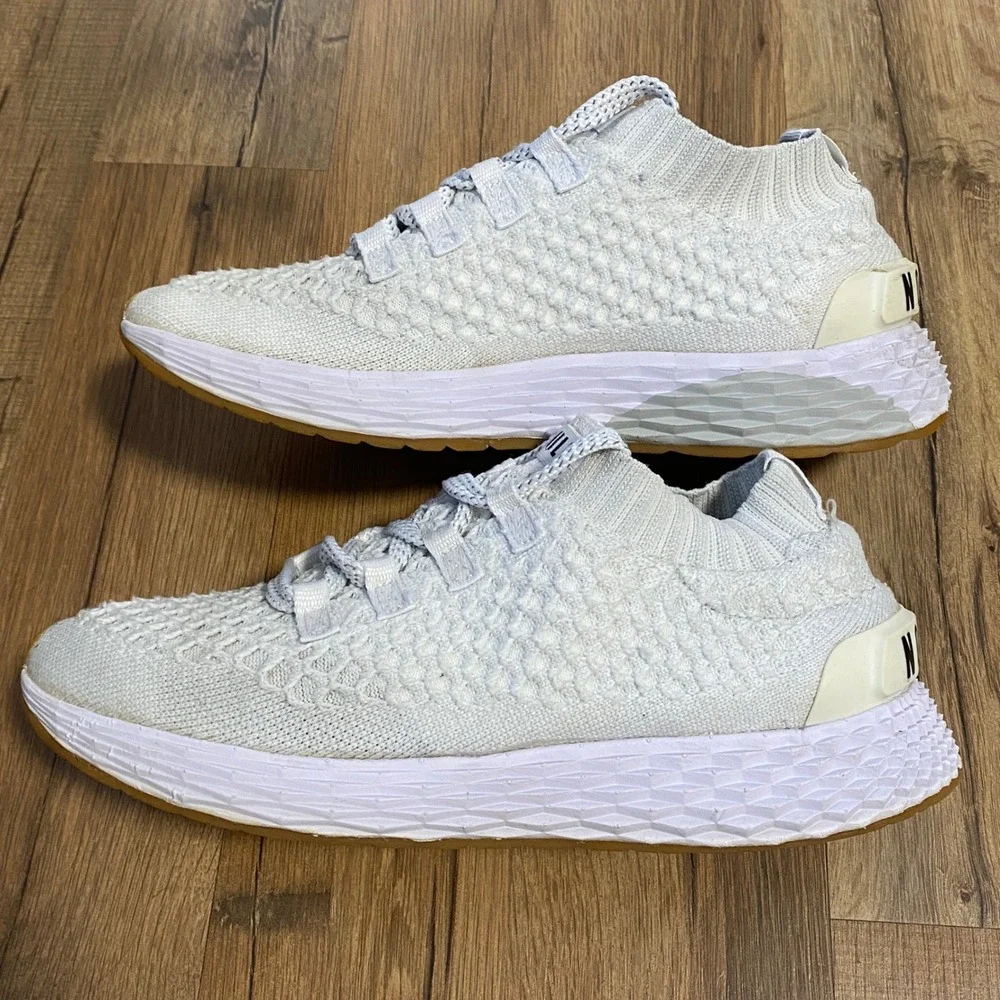 NOBULL Knit Runner Sand White Gum Athletic Training Shoes Womens 7 Mens 5.5 - Picture 5 of 8